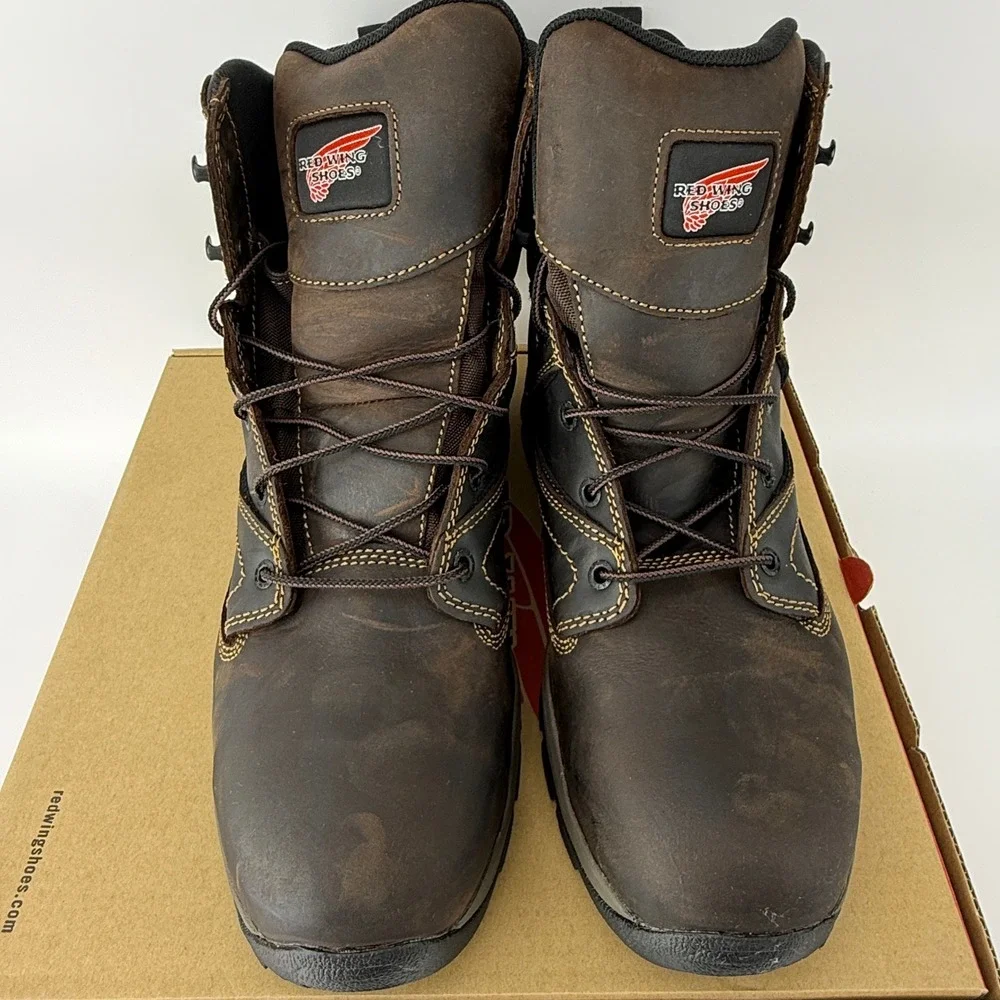 Red Wing 2205 Brown Leather Safety Toe Work Boots Mens 13 D EH Rated NIB
